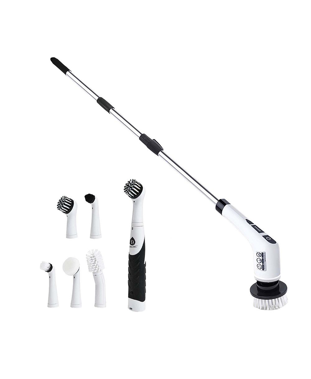 PURSONIC Cordless Cleaning Power Bundle - Includes Rechargeable Power Scrubber Brush with 7 Heads  Cordless Scrubber Cleaning Brush with 5 Heads