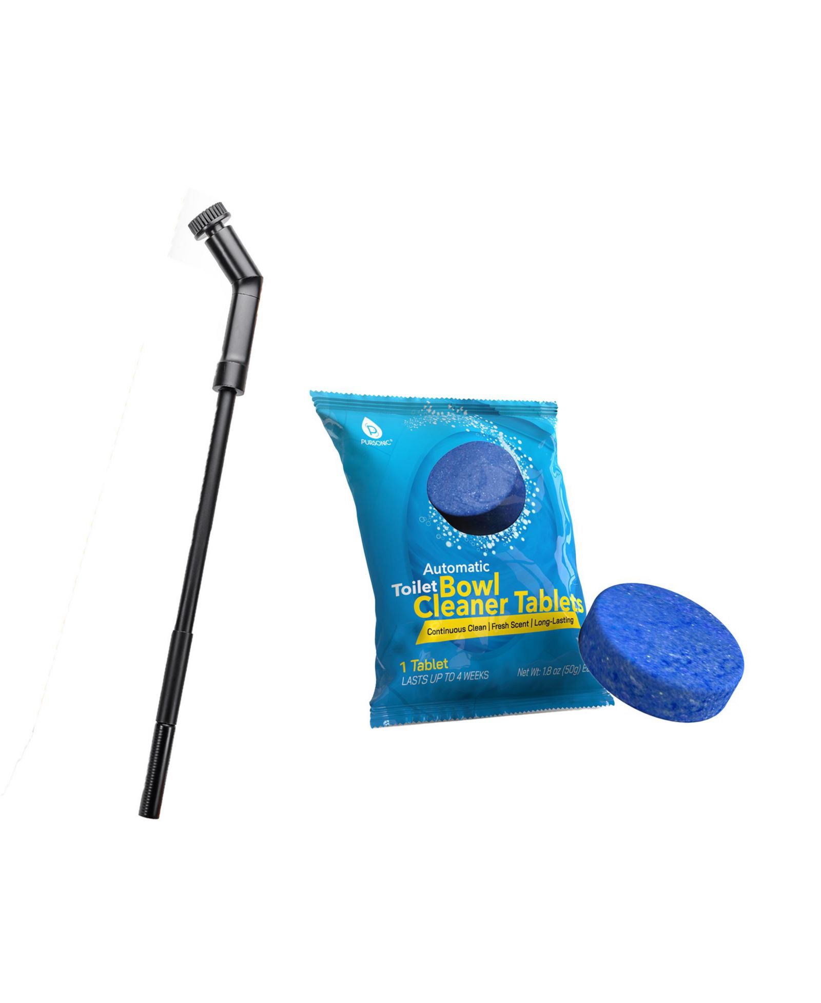 PURSONIC Ultimate Home Cleaning Bundle – Rechargeable Scalable Scrubber Brush  Automatic Toilet Bowl Cleaner Tablets