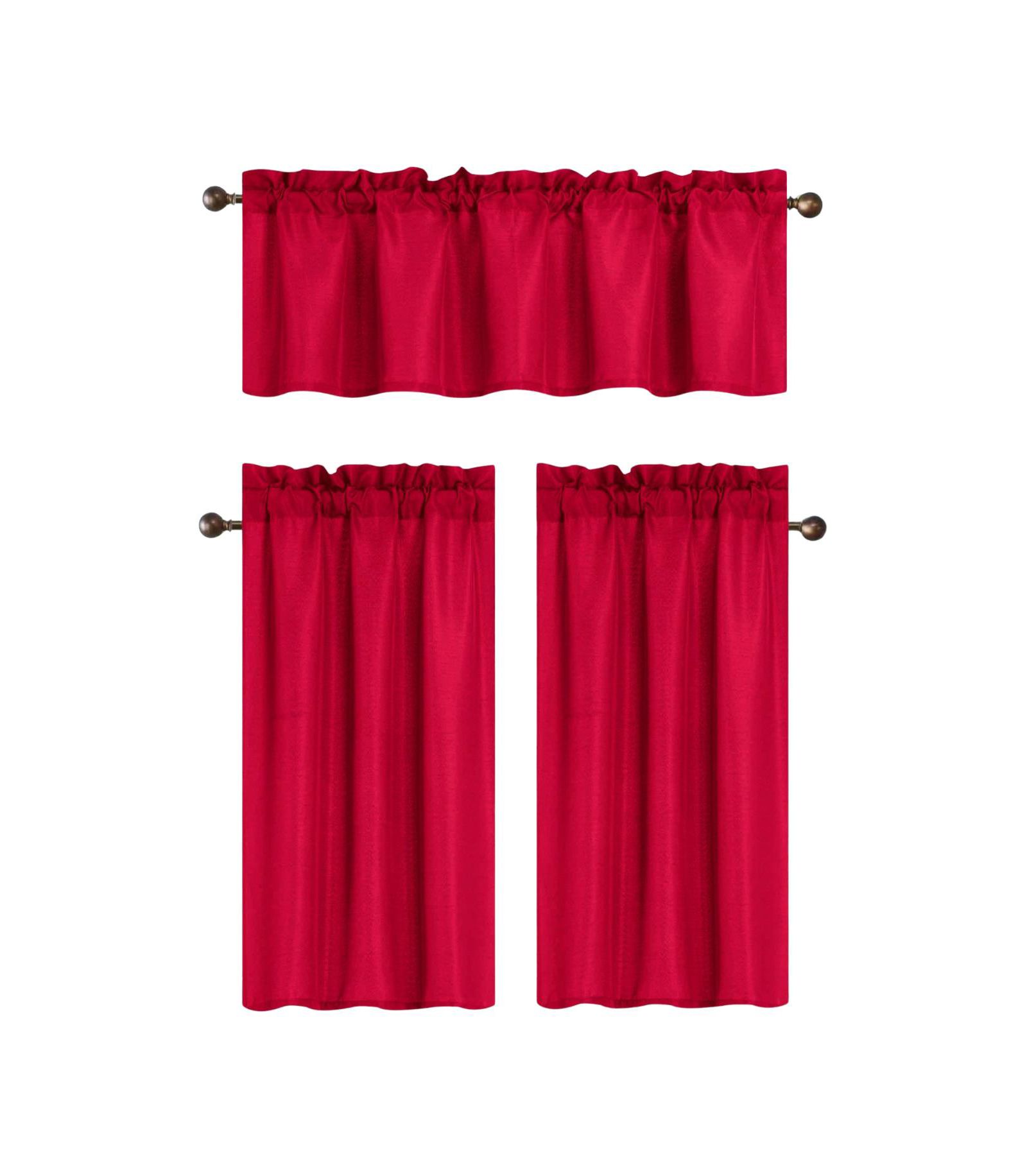 Набор кухонных штор RT Designers Collection, 3 шт., 100% Polyester Gibson Solid 54" x 18"