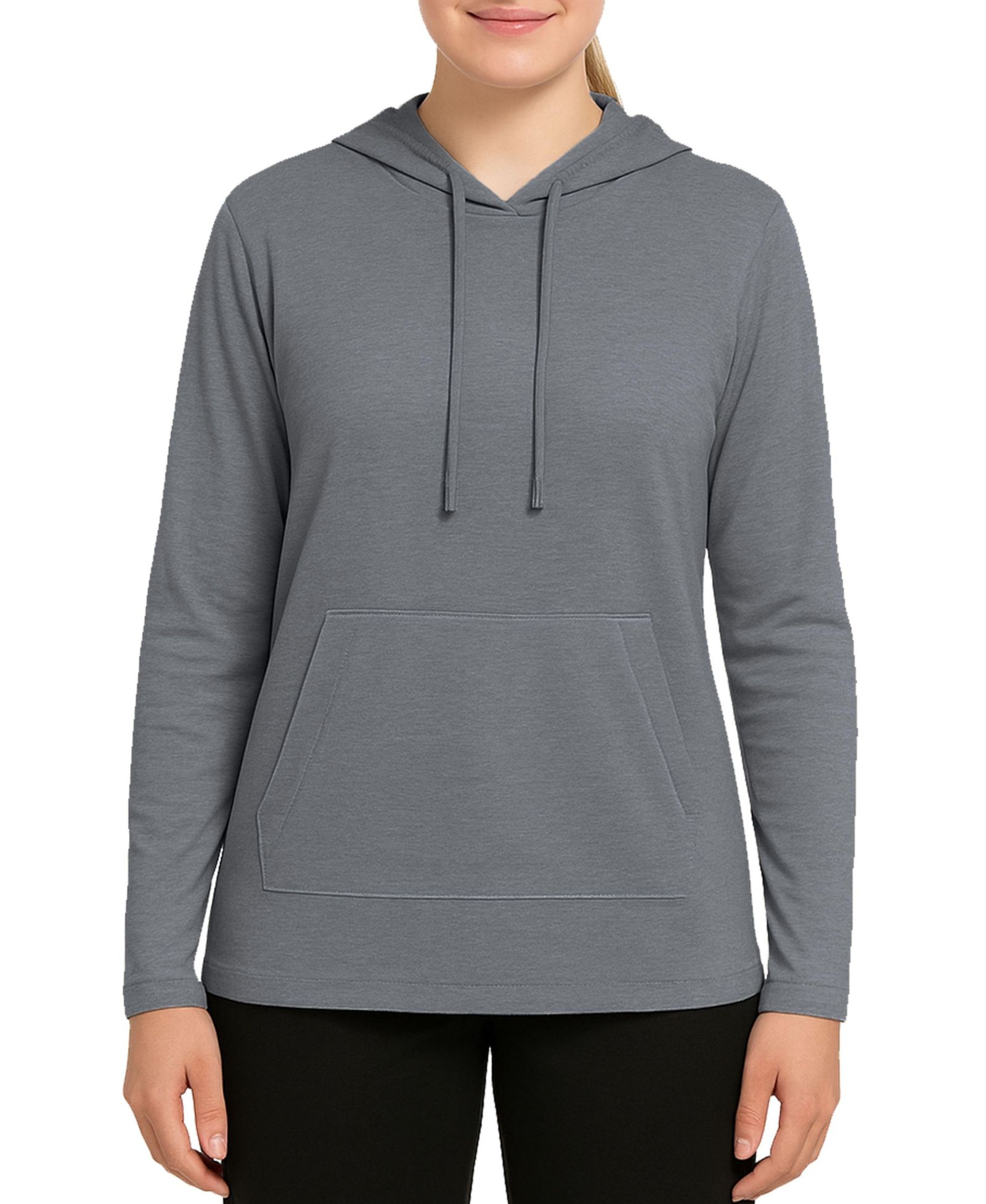 Blue Ice Women's Loose Fit  Cotton Lightweight Casual Pullover Drawstring Hoodie With Pocket