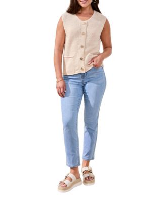 TRIBAL Women's Sleeveless Crew Neck Sweater Vest