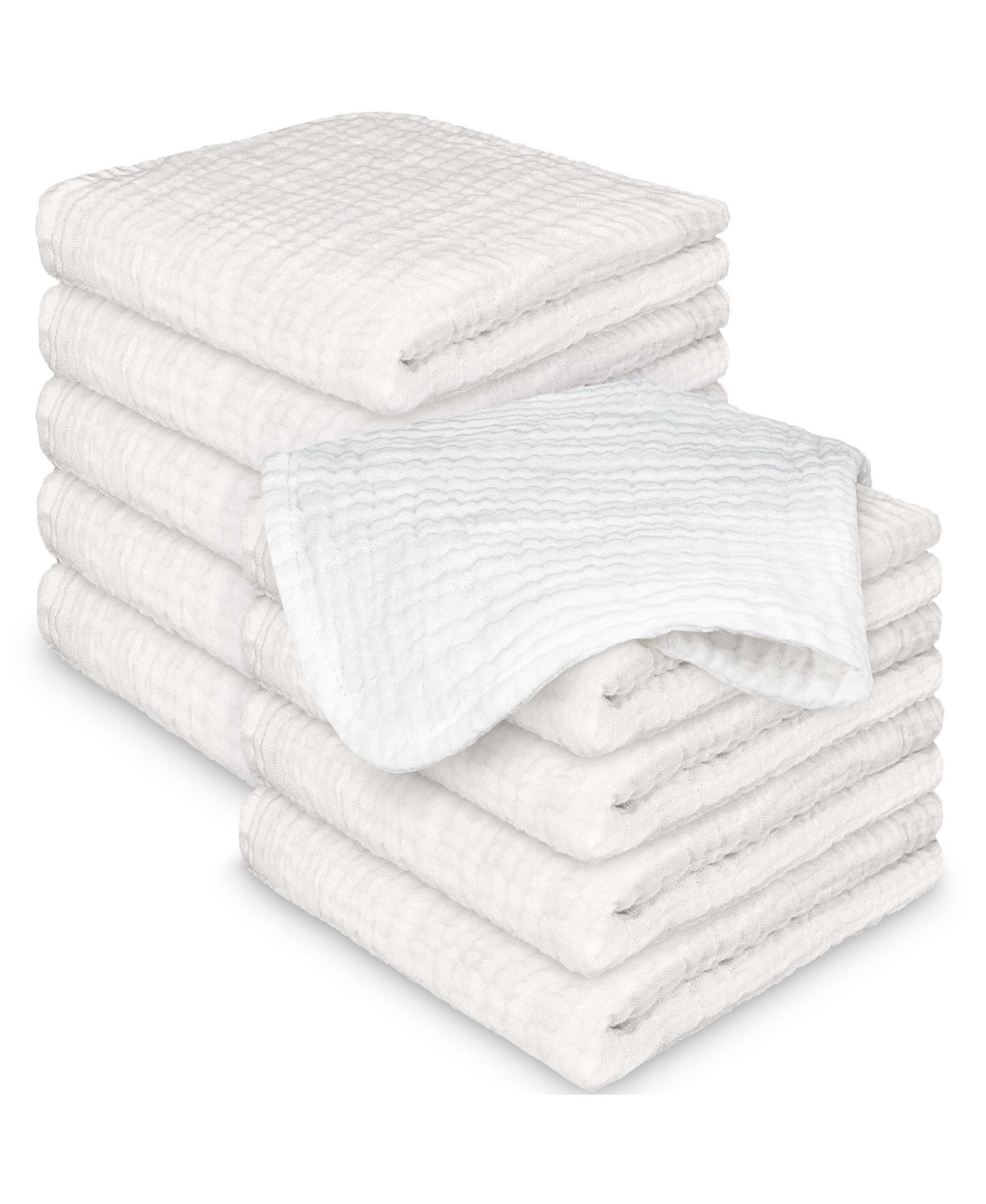 KeaBabies 10-Pack Lyra Muslin Baby Washcloths, Soft Absorbent Cotton Muslin Wash Cloths, Burp Rags, Face Cloth Towel