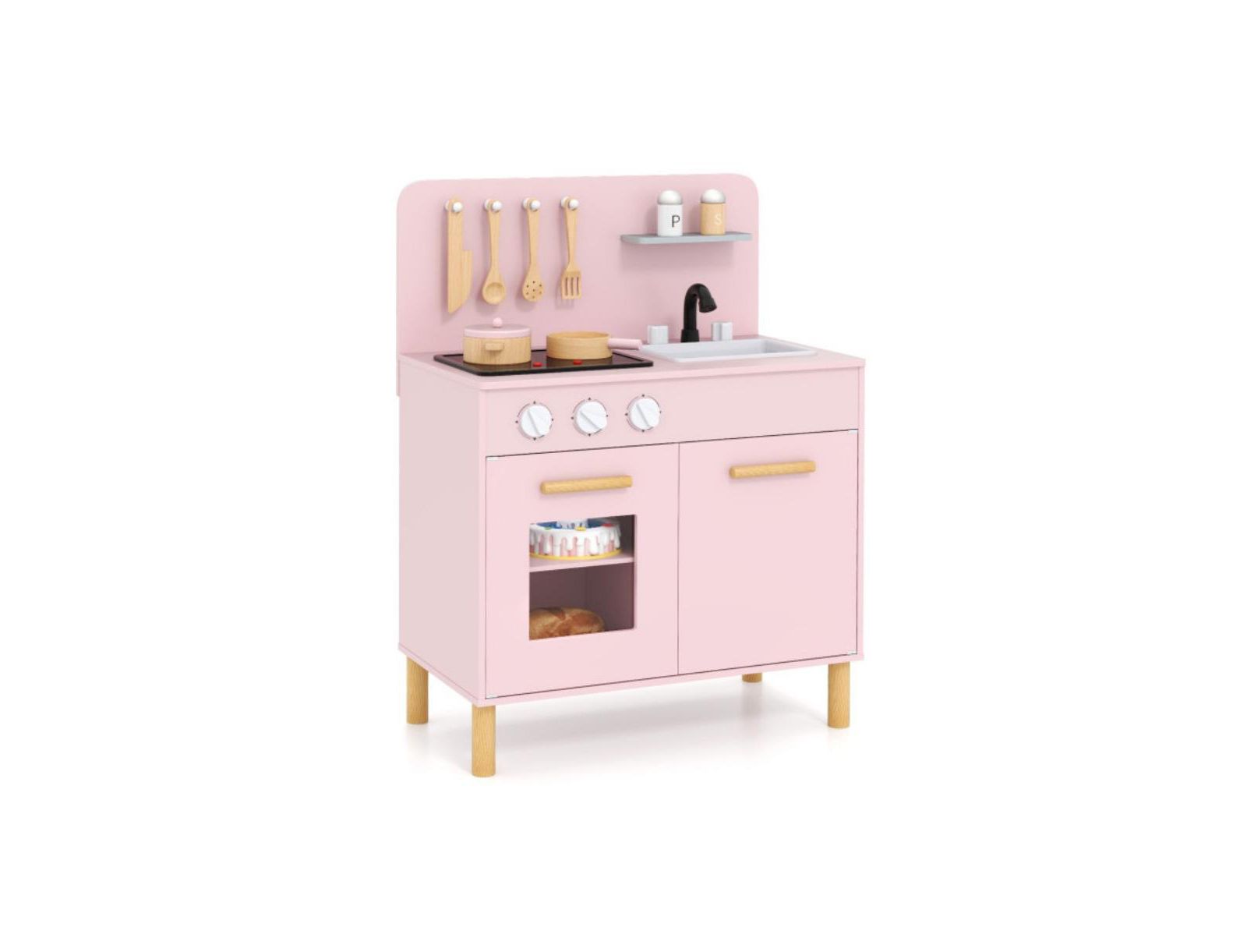 Hongge Interactive-Stovetop Kitchen Playset with Storage, Ages 3+