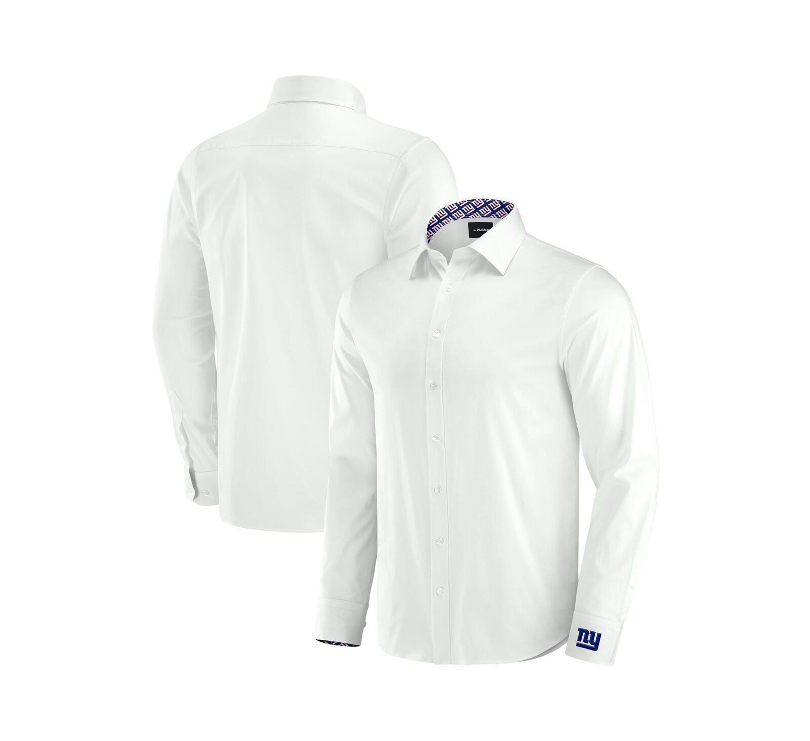 J. Palmer Men's White New York Giants Man-In-Motion Long Sleeve Button-Up Dress Shirt