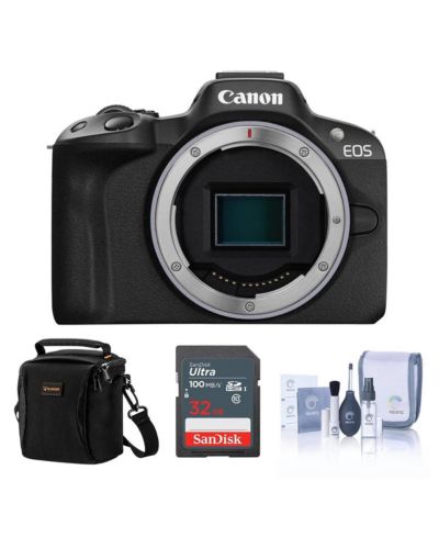 Canon EOS R50 беззеркальная камера, комплект с SD Card 32GB, сумкой и набором для чистки