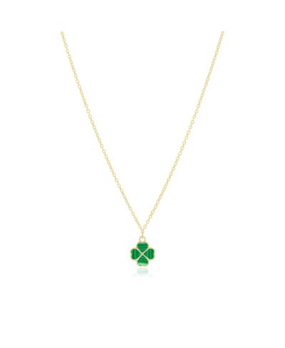 Колье The Lovery Malachite Lucky Clover 14K Gold