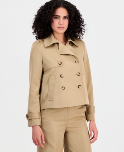 Tahari ASL Women's Cropped Trench Coat