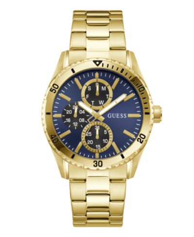 GUESS Men's Gold-Tone Multi-Function Watch, 43mm