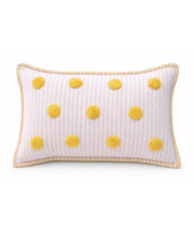 Декоративная поясничная подушка Vibhsa Polka Fun Tufted Dot Stripe, 14" x 24"