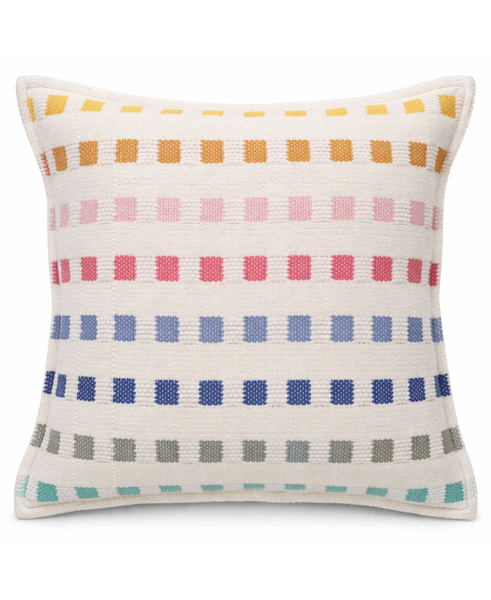 Vibhsa Playful Checks Handloom Woven Decorative Pillow, 20" x 20"