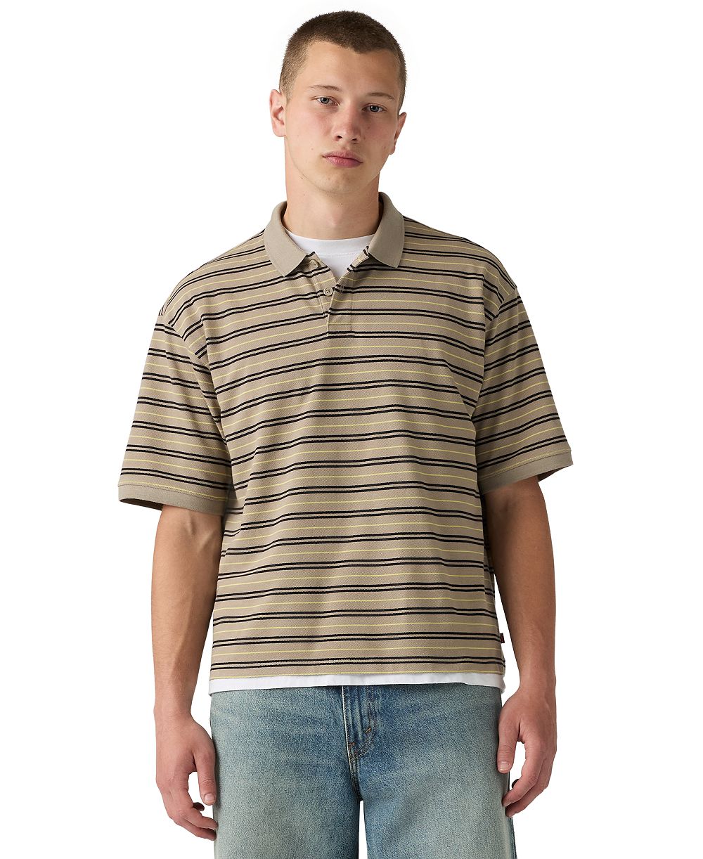 Levi's Men's Striped Pattern Boxy Polo Shirt