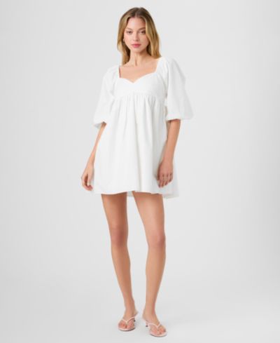 French Connection Women's Puff-Sleeve Sweetheart Neck Mini Dress