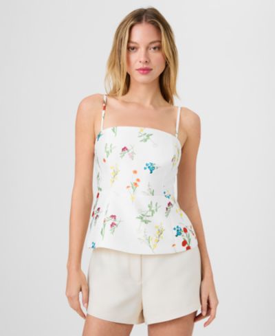 French Connection Women's Sleeveless Straight Neck Top