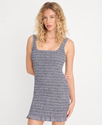 Good American Women's Sleeveless Smocked Mini Dress, Created for Macy's
