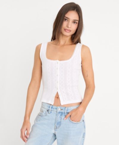 Женский майка-топ Good American Women's Pointelle Square-Neck