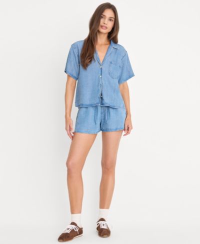 Good American Women's Pull-On Denim Shorts