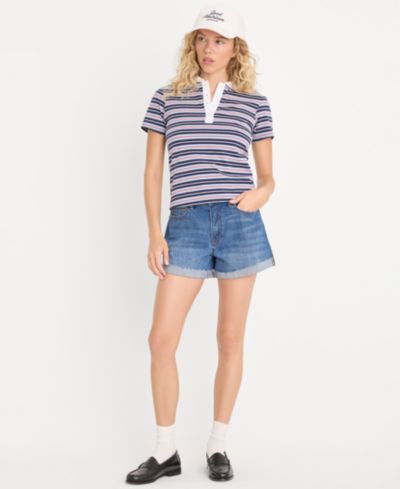 Good American Women's Girlfriend Mid-Rise Denim Shorts, Created for Macy's