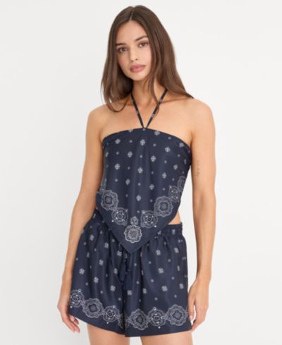 Good American Women's Bandana Print Top