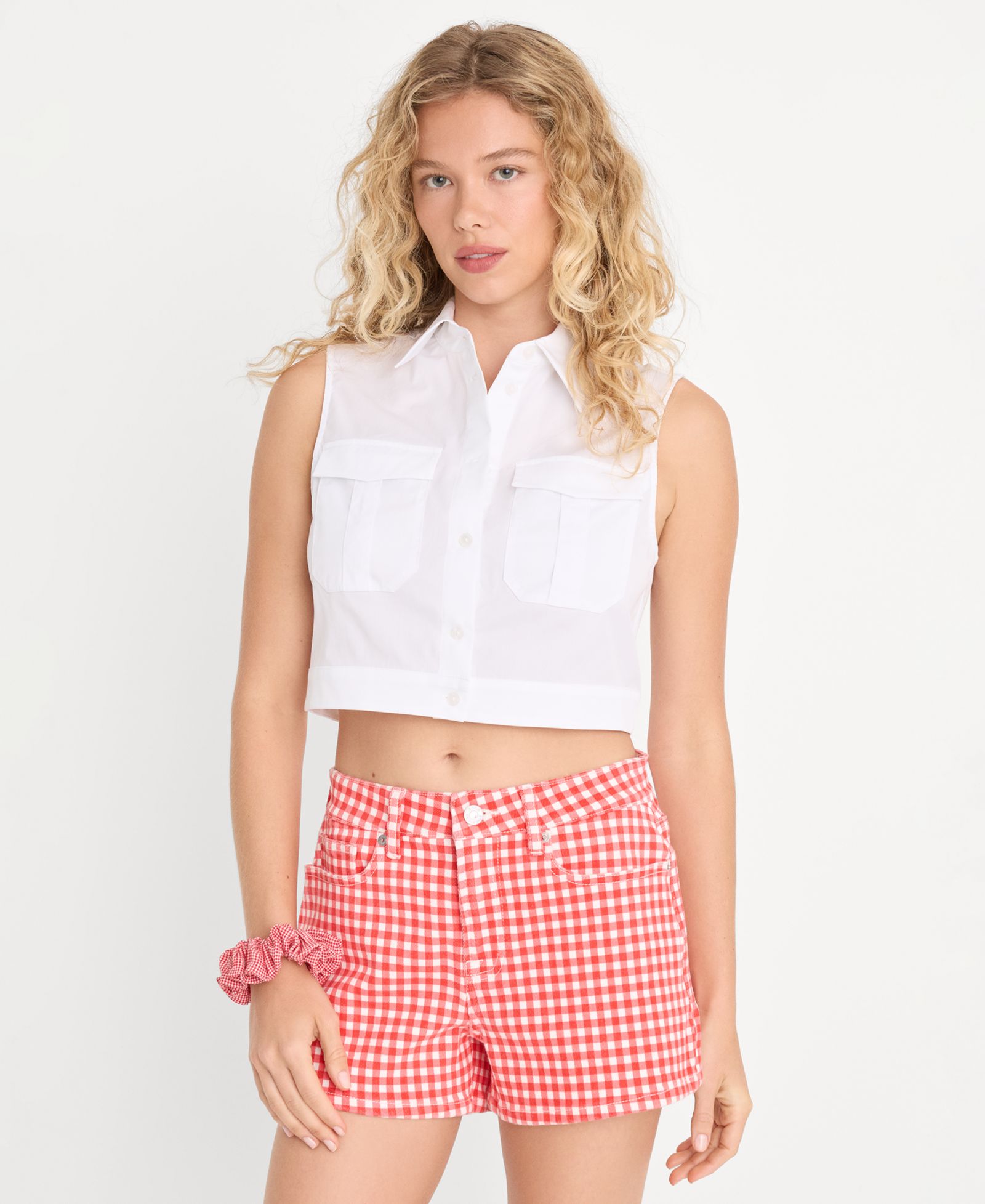 Топ Good American Women's Sleeveless Button-Up