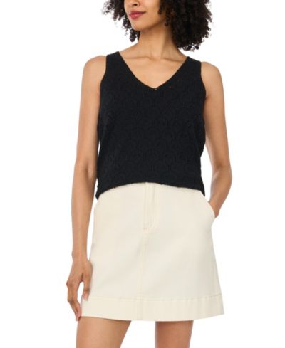 Женский трикотажный топ Vince Camuto Cotton-Blend Pointelle