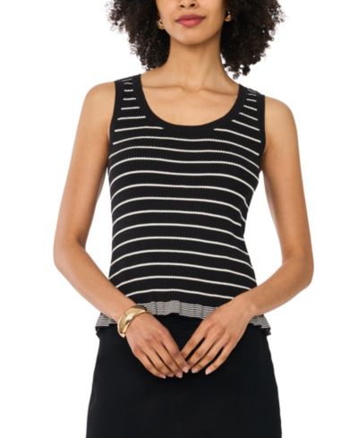 Женский топ Vince Camuto Cotton Ribbed Striped Tank Top