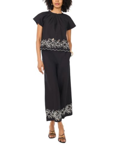Женские брюки Vince Camuto High-Rise Tie-Waist Scallop Hem