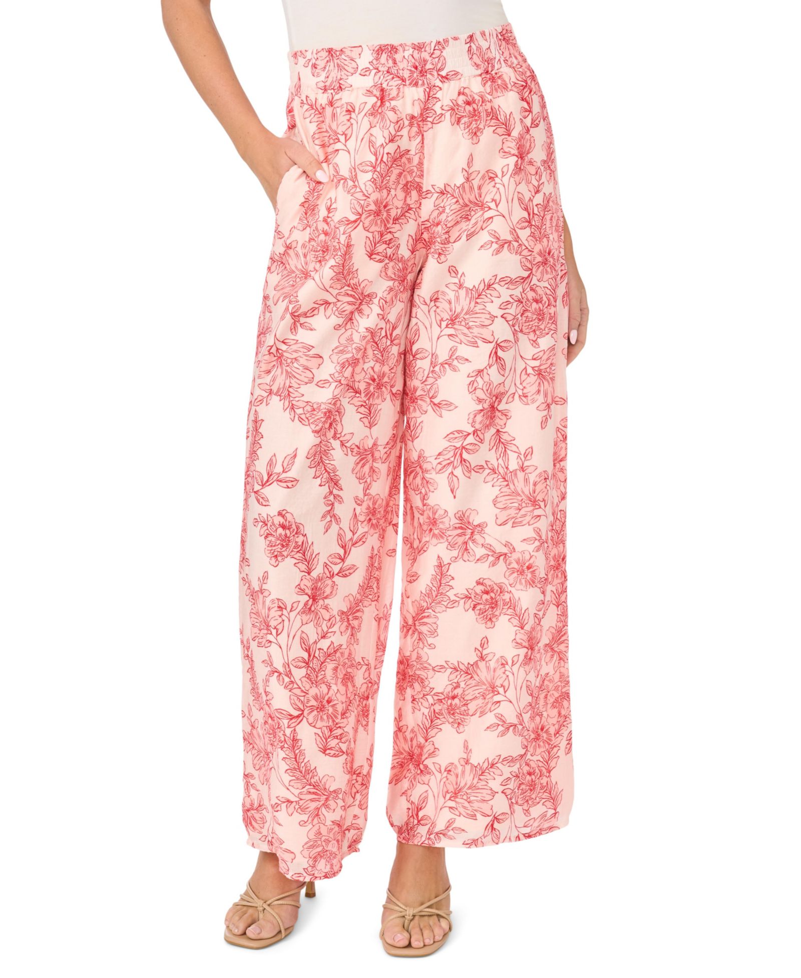 Женские брюки Vince Camuto Blend Smocked Waist Wide-Leg