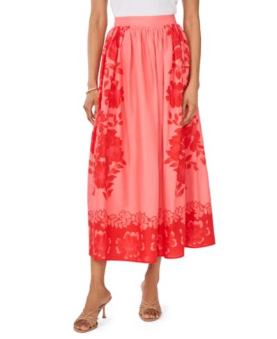 Vince Camuto Women's Cotton Pull-On Elastic Waistband Skirt