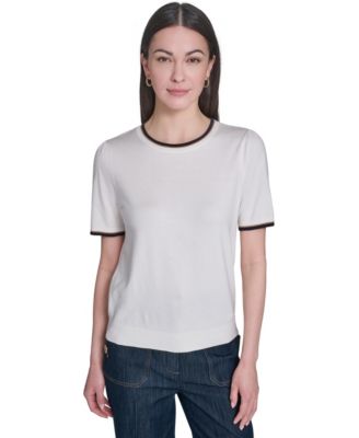 Женский джемпер Tommy Hilfiger с коротким рукавом и круглым вырезом