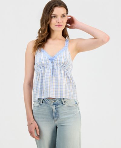 Madden Girl молодежный топ Babydoll Lace-Trim