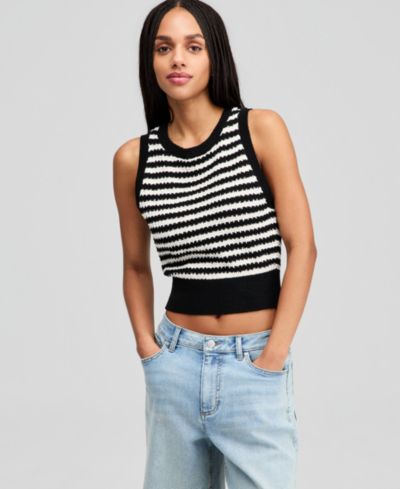 Женский трикотажный топ-майка And Now This Striped Sweater