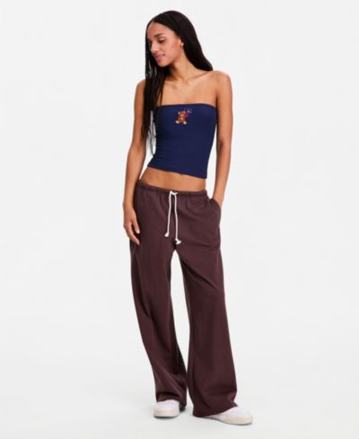 Hippie Rose Juniors' Lightweight Fleece Wide-Leg Sweatpants