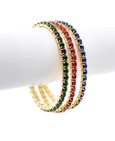 Rivka Friedman 18K Gold Plated Multi-Color CZ Stretch Bracelet