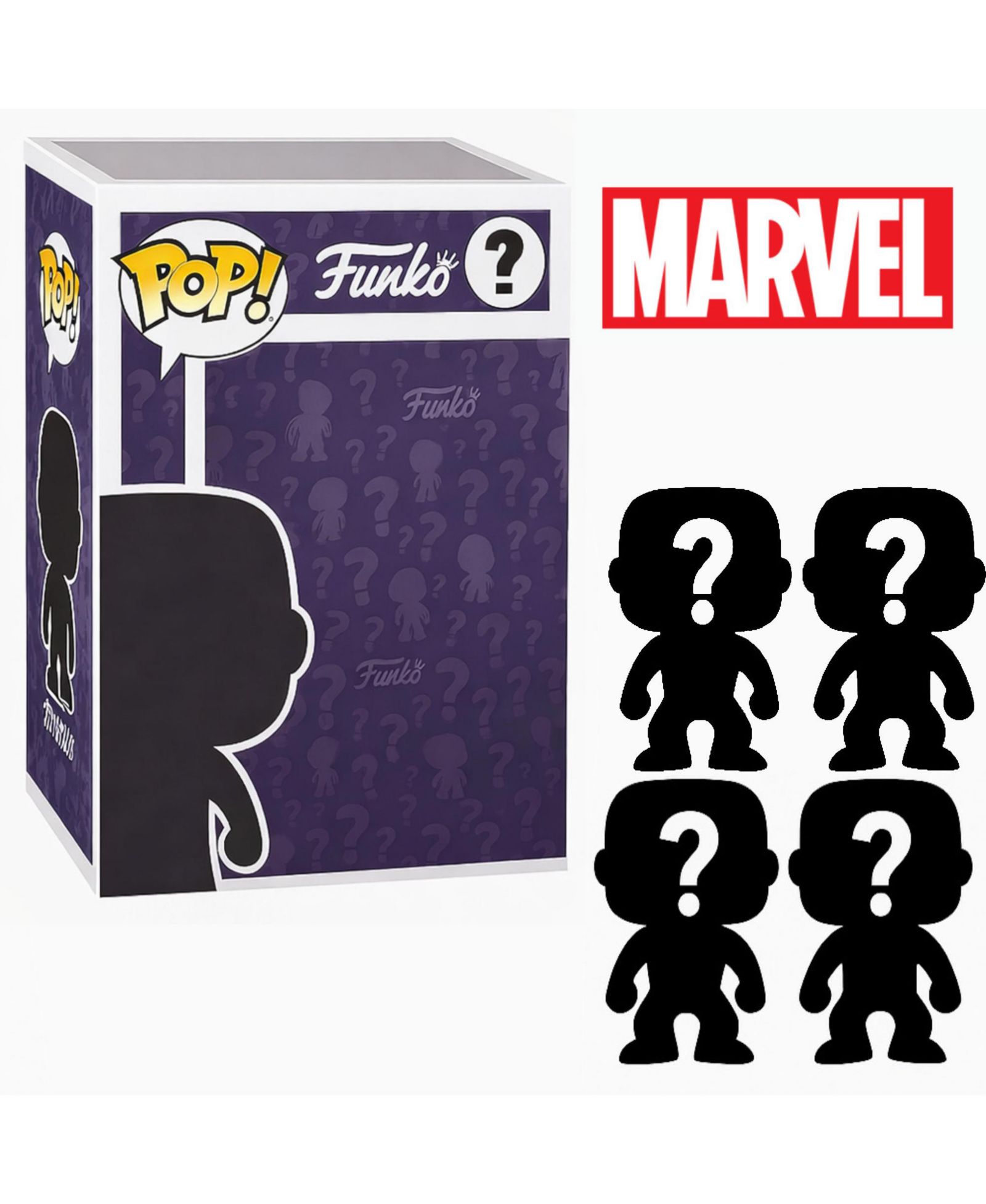 Набор Funko Pop! Marvel Mystery, 4 штуки, случайный выбор
