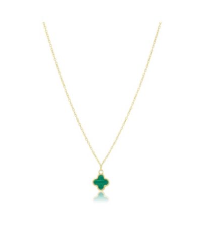 The Lovery ожерелье с подвеской Single Clover 14K Gold, малахит