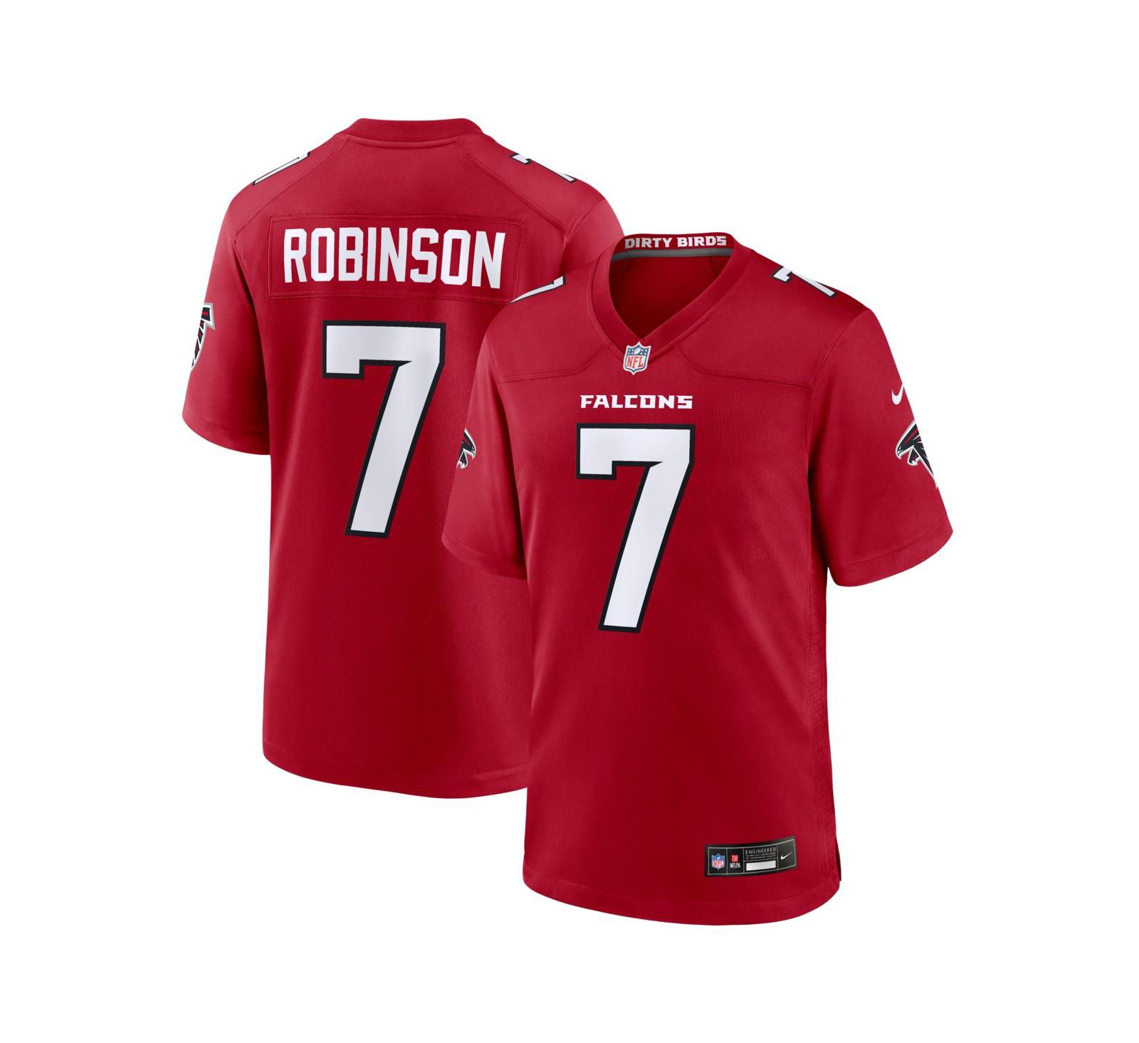 Мужская джерси Nike Bijan Robinson Red Atlanta Falcons Game Jersey