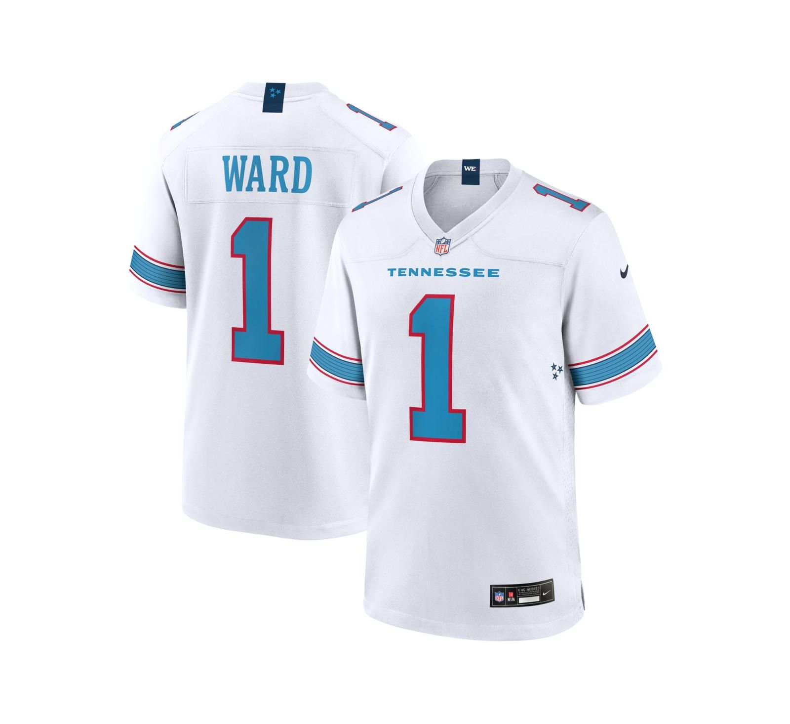 Мужская игровая джерси Nike Cameron Ward Tennessee Titans белого цвета