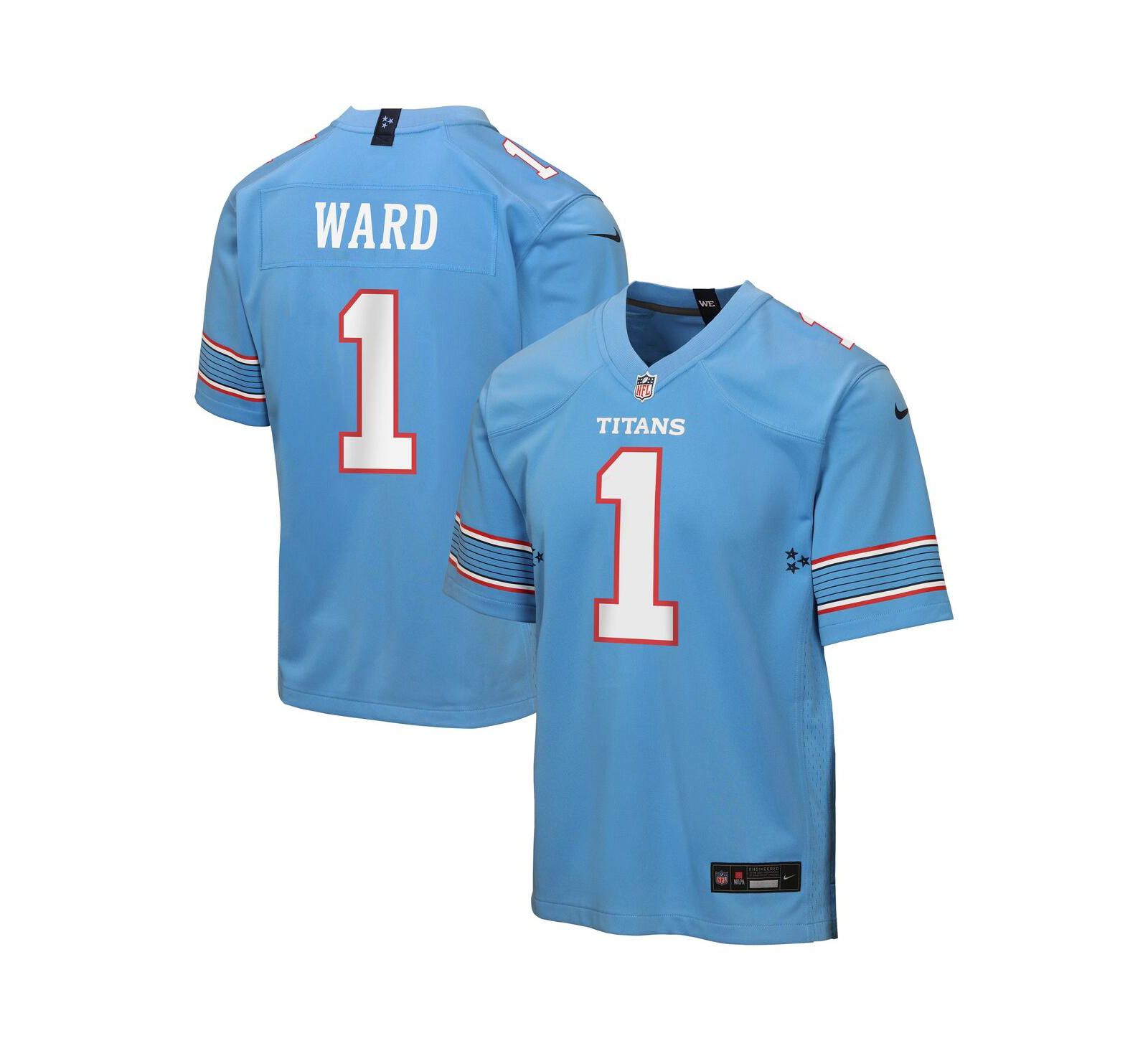 Игровая джерси Nike Cameron Ward Light Blue Tennessee Titans для мальчиков и девочек