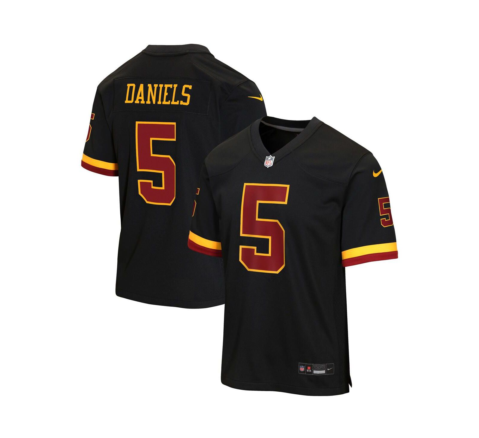 Детская джерси Nike Jayden Daniels Black Washington Commanders Hail Raiser Alternate Game
