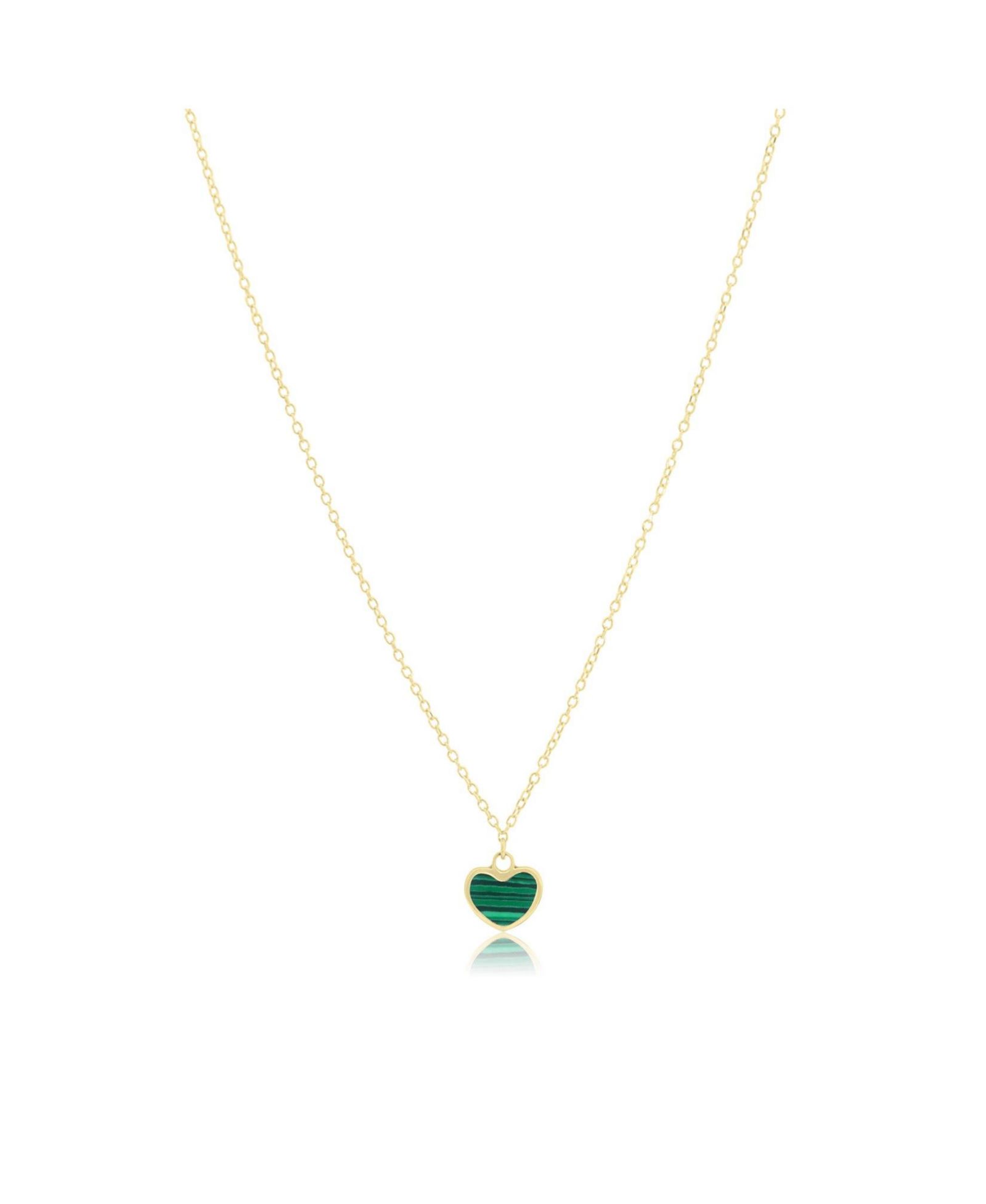 Подвеска The Lovery Mini Malachite Single Heart, 14K Gold