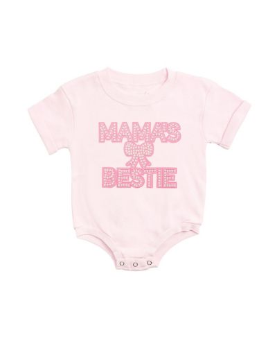 Sweet Wink Baby Girls Mama's Bestie Pearl Patch Short Sleeve Romper