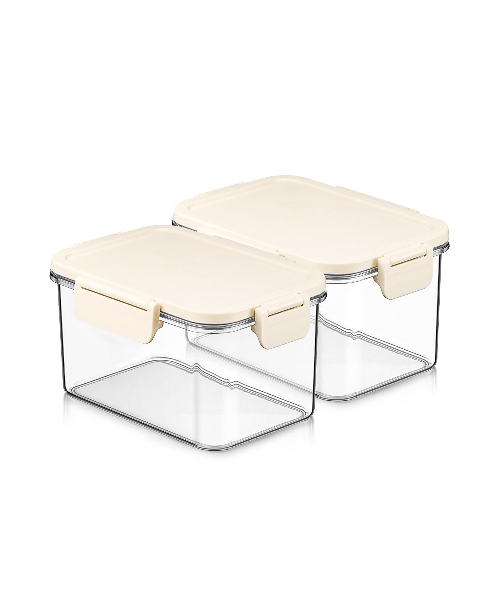 Sorbus 2 Pack 900ml/31.75oz Clear Stackable Airtight Food Storage Containers for Pantry, Rice, Pasta, Cereal and More