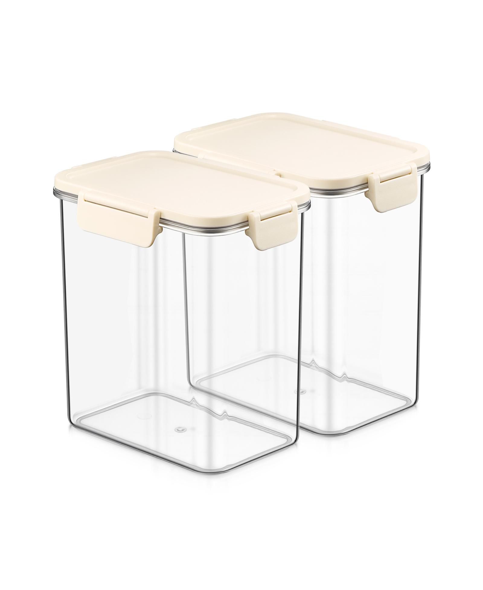 Sorbus 2 Pack 1800ml/63.49oz Clear Stackable Airtight Food Storage Containers for Pantry, Rice, Pasta, Cereal and More