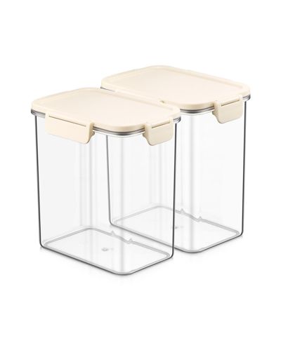 Sorbus 2 Pack 1800ml/63.49oz Clear Stackable Airtight Food Storage Containers for Pantry, Rice, Pasta, Cereal and More