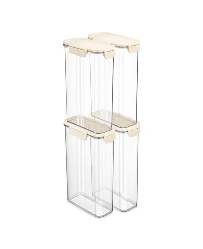 Sorbus 4 Pack 2000ml/70.55oz Clear Stackable Airtight Food Storage Containers for Pantry, Rice, Pasta, Cereal and More
