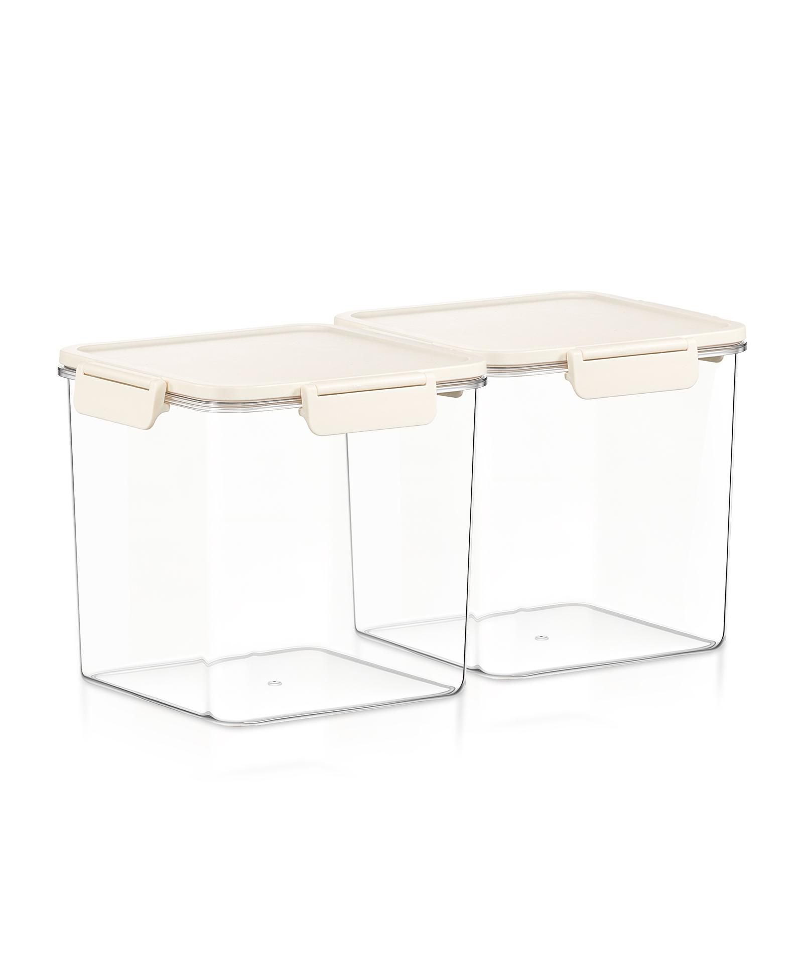 Sorbus 2 Pack 2900ml/102.29oz Clear Stackable Airtight Food Storage Containers for Pantry, Rice, Pasta, Cereal and More
