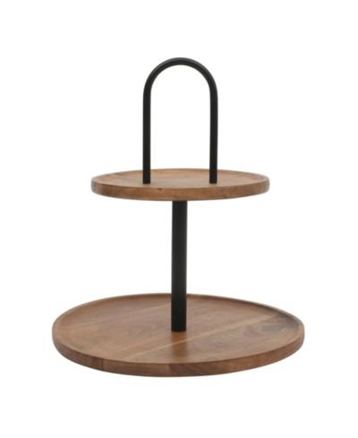 Круглый сервировочный поднос из акации Gibson Home Gracious Dining 2-Tier