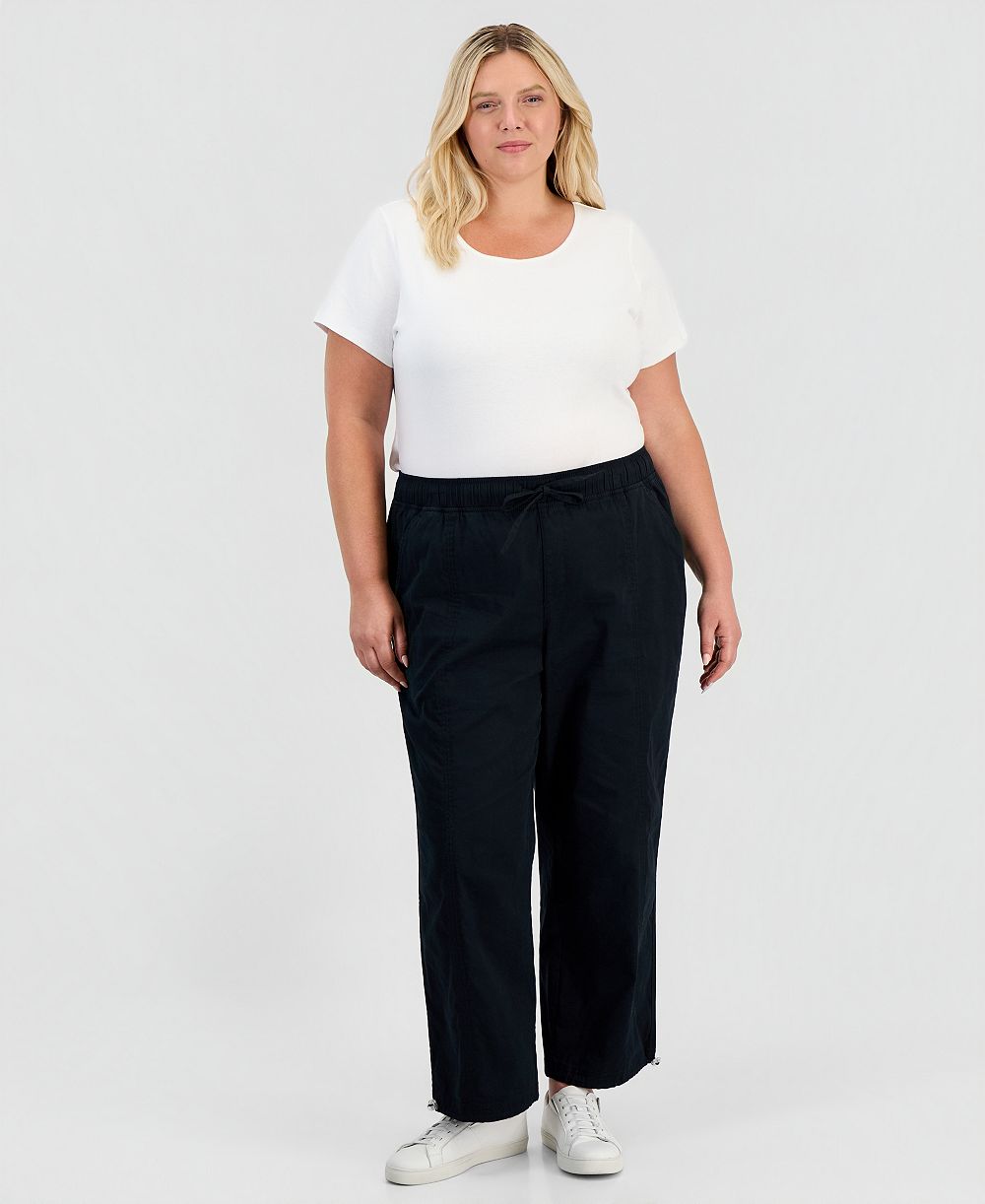 Большие укороченные брюки Style & Co Plus Size High-Rise Bungee Crop Pants, эксклюзив Macy's