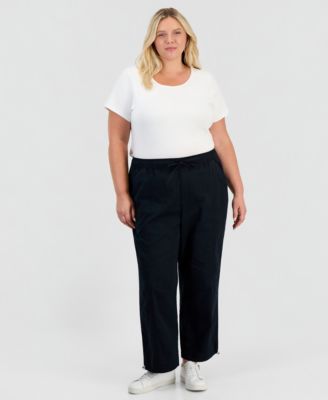 Большие укороченные брюки Style & Co Plus Size High-Rise Bungee Crop Pants, эксклюзив Macy's