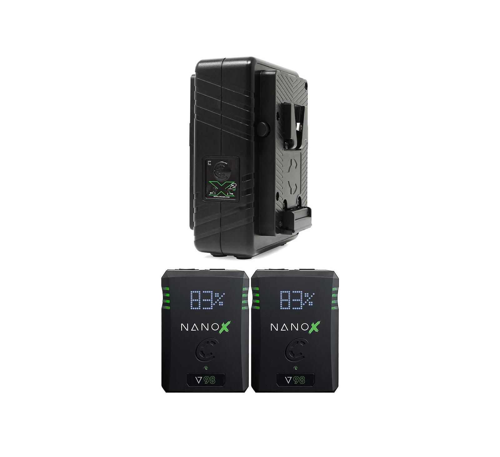 Зарядное устройство Core SWX GPM-X2S Mini Dual Travel Battery Charger с креплением V-Mount, CORE SWX NANO-V98X V-MT SMART BATT PK
